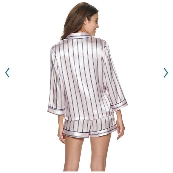 Apt. 9 striped women's satin pajama set (medium) - Picture 2 of 9